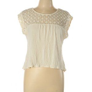 Forever 21 Cream Floral Crochet Top Medium NWOT